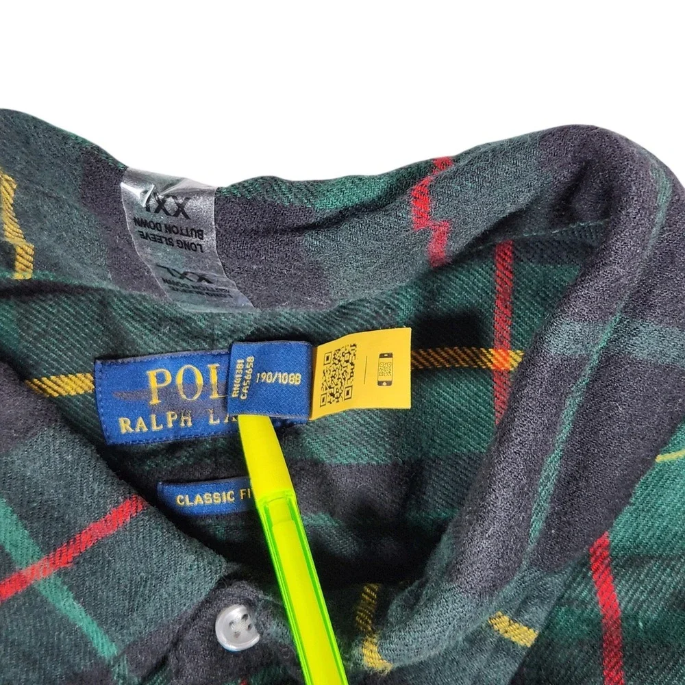 Polo Ralph Lauren Mens XXL Classic Fit‎ Plaid Cotton Flannel New
